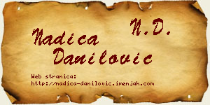 Nadica Danilović vizit kartica